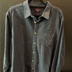 UNTUCKit Men's Dark Blue Brushed Cotton Casual Button Down Shirt